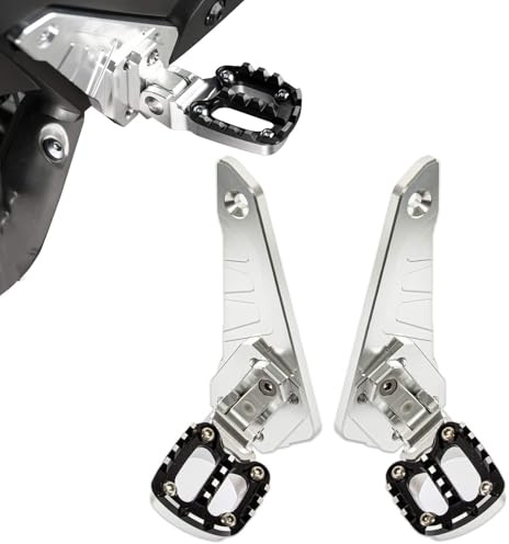 Repose Pieds Arrière Rabattables, PSLER Pédale Arrière pour Passager Ensemble de Moto en aluminium CNC pour X-ADV 750 Forza 750 NC 750 2021 2022 2023 2024 2025,Pliable à 90 Degrés(Titane-Noir)