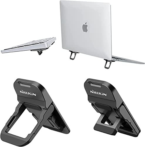 Nillkin Portable Laptop Stand Keyboard Cradle with Non-Slip Silicone Laptop Feet, Invisible Adjustable Computer Kickstand for MacBook Pro/Air, HP, Lenovo, Sony, Dell, Keyboard, Tablet - Black