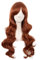 MapofBeauty 28 Zoll/70 cm Seitenscheitel Pony Charmante Frauen Lange Lockige Volle Haar Gewellt Perücke (Ingwer Orange)
