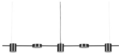 Beliani Hängelampe LED Metall Schwarz 5-flammig 120 cm Sestra