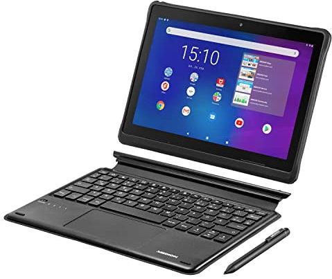 MEDION E103912 25,5 cm (10 Zoll) Full HD Education Tablet inklusive Tastatur (LTE, Android 10, Quad Core Prozessor, 64GB Speicher, 3GB RAM, Bluetooth, aktiver Stift)