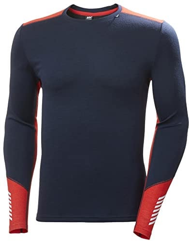 Helly Hansen Men's Lifa Merino Midweight Crew Shirt, Navy, L UK