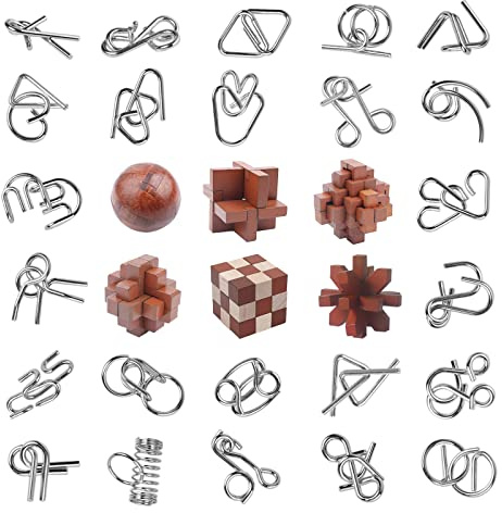 RLYLF 30pcs Brain Teaser Puzzles Game for Adults Teens and Kids