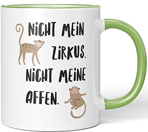 JUNIWORDS Tasse, Nicht Mein Zirkus, Nicht Meine Affen, Hellgrün (1008372)