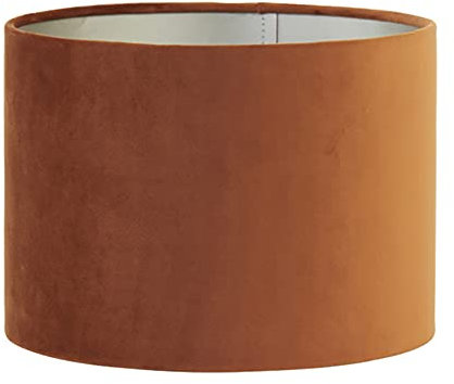 Lampenschirm Zylinder in Velours Terracotta für Tischleuchte Wandleuchte 30-30-21