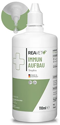 ReaVET Immun Aufbau-Tropfen für Hunde & Katzen 110ml - Stärkung des Immunsystem, Abwehrkraft I Vitamine Multivitamin Liquid - Wertvolle, rein natürliche Vitamine & Mineralien