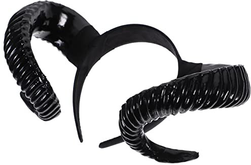 jojofuny Curled Goat Horns Black Kopfschmuck Aus Ziegenhörnern Teufelshorn-stirnband Cosplay Ohren Teufelshörner Halloween-party-kostümhörner Schaf Hörner Croissant Fräulein Antilopenhorn