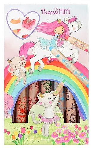 Depesche 12181 Princess Mimi - Buntstifte, 5 dicke Farbstifte inkl. Anspitzer