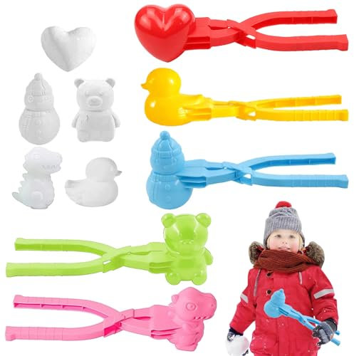 Zkaoai Schneeball Former, 5 Stück Sandball Schneeball Clip, Schneeball Maker Spielzeug, Schneeballzange, Schneespielzeug Kinder, Schneeballformer, Outdoor Spielzeug für Kinder zum Spielen im Schnee