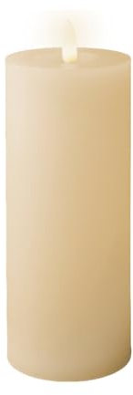 Lumineo LED Kerze Wachs Creme/warmes Weiss 19cm