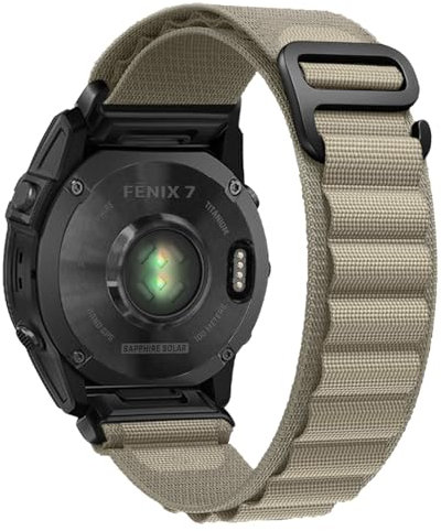 SumRioo QuickFit 22 mm Armband für Garmin Fenix 8/8 Solar 47 mm/7 Pro/7/6 Pro/6/5/5 Plus/E, Nylon Alpine Loop Uhrenarmband für Garmin Tactic 8 47 mm, Descent G2, Epix 2, Forerunner 965/955, Olive