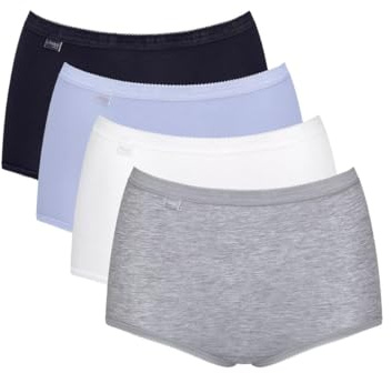 Sloggi Basic+ Maxi Briefs (3 Pack) Black/Blue/White/Grey Black L - 14