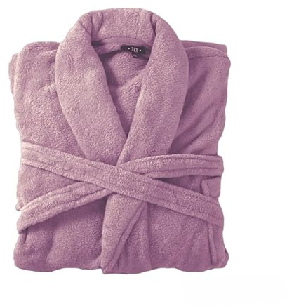 HomeRelax&Style Bademantel flauschig » Saunamantel in Teddy-Plüsch Qualität » leichter/dünner Morgenmantel 100 cm lang » unisex