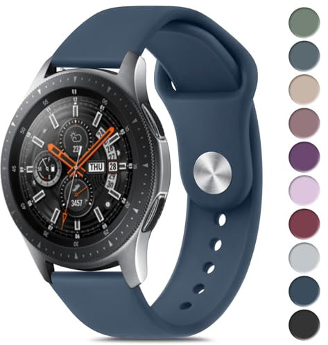 Wanme 22mm Cinturino per Samsung Galaxy Watch 46mm, Cinturino Morbido Silicone per Samsung Galaxy Watch 46mm /Galaxy Watch 3 45mm
