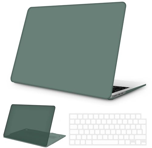 NPUOLS Custodia per MacBook Air 15 M5 M4 M3 M2 2026-2023, Verde Scuro | Cover Rigida Ultra Sottile per Mac Air 15 Pollici Modello A3241 A3114 A2941, con Protezione Tastiera Sottile TPU Versione UE
