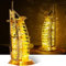 GalaSpark 3D-Puzzle Burj Al Arab Gebäudemodellbausatz, DIY Dubai Wahrzeichen Gebäudemodell mit LED-Licht, Heimdekoration Festivalgeschenk für Erwachsene und Kinder 100-teilig (Golden)