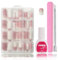 240 Stück Falsche Nägel Tips Set - Rosa Gradient Press On Nails, Falsche Nägel Zum Aufkleben - Künstliche Nägel Kurz Quadrat Nail Art Manicure Fake Nails für Damen und Frauen (Pink Short Gradient)