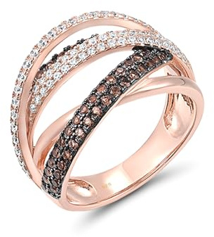 Santuzza 925 Sterling Silver Simulated Diamond Cubic Zirconia Ring for Women