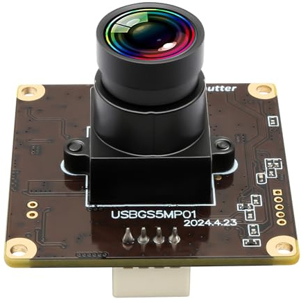Webcamera usb 5mp Global Shutter USB Camera Module for Computer 60fps High Speed PC Camera Mini UVC USB2.0 Lightburn Camera for Laser Engraver Wide Angle Mini-Sized Webcam for Linux, Windows, Android