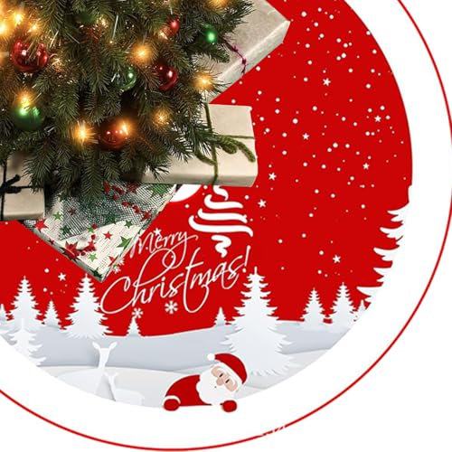 Gonna per Albero di Natale, 120cm Tappeto per Albero di Natale, Rotondo Gonna Albero di Natale, Copri Base Albero Natale, Tappeto Albero di Natale per Sotto Albero di Natale Decorazione(B)