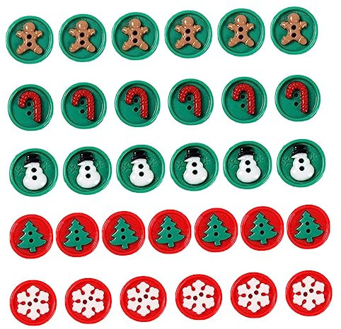 HAPINARY 50 Stück Schneeflocken Knöpfe Harzknöpfe Weihnachts Dekoration Bunte Knöpfe Nähzubehör Schneeflocken Ornamente Christbaumschmuck