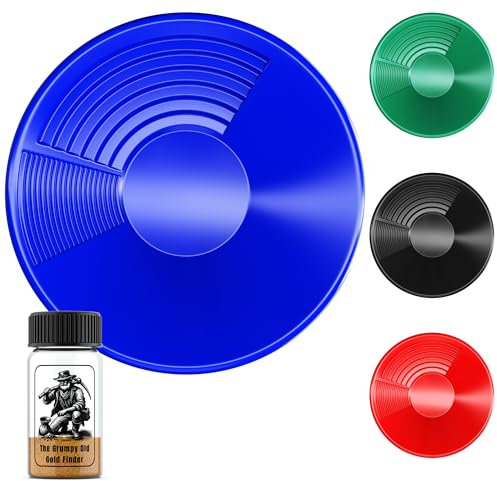 The Grumpy Old Gold Finder Gold Pan, 380mm Extra Large Dual Riffle For Gold Panning, Washing, Sieveing Or For Use With Gold Panning kit Multiple Colours Available (Blue)