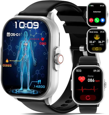 ECG+HRV orologio smartwatch Uomo Donna ππ₯π’πππ¦π’π 2025 funzione telefono/SPO2 RΞΞEΞ½Ξ±MENtO dEΞΞ'ΞpNEΞ/Frequenza cardiaca/Stress emotivo/Pressione sanguigna/Meteo/Monitoraggio sonno 2.01Orologio