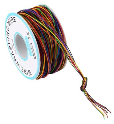 P/N B-30-1000 Cavo in Rame Stagnato Multicolore a 8 Conduttori, Guaina Isolante Flessibile 250 M per Test Elettronici con Bobina in Plastica, Cavo di Prova in Rame Isolato