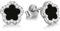 Evensee Blumen Ohrringe Silber 925 Schwarzer Onyx Pflaumenblüten Ohrstecker für Damen,Hypoallergene Weißgold Modeschmuck mit Fünfblättrige Blume,Geschenke für Frauen und Mädchen