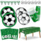 Juego de Platos de papel, Servilletas y Tazas de Fútbol 109 piezas Vasos de fiesta desechables, Banderas de papel con Manteles