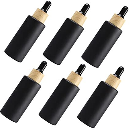 SAFIGLE 6pcs Frosted Glass Eye Dropper Bottles Refillable Essential Oil Dropper Bottles for Travel Sample Vial Jars