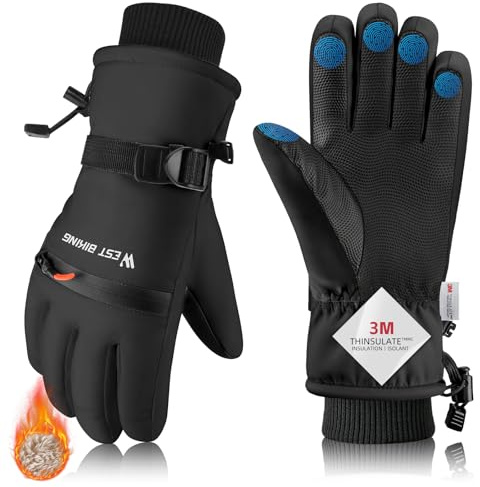 CYCLESPEED Winterhandschuhe Wasserdicht 3M Thinsulate Warme Touchscreen Skihandschuhe für Herren Damen, Fahrradhandschuhe,Winddicht Handschuhe für Ski,Wandern,Radfahren,Snowboarden