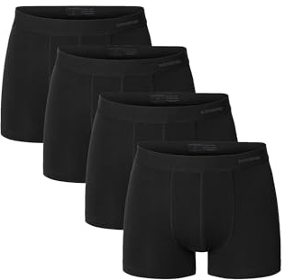 blackspade Herren Boxershorts 4er Pack Retroshorts Basics Baumwolle mit Elasthan Slim Fit weicher Bund atmungsaktiv Unterhosen für Männer