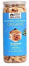 Blessfull Healing Organic Natural, Vegan Smoky Barbeque Roasted Halves/Pieces Cashew Nuts Crunchy Kaju 150 Gram