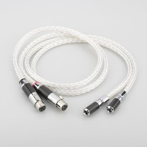 Paire de câbles Audio HiFi XLR plaqués argent OCC, câble d'équilibre RCA mâle vers XLR mâle femelle, câble Audio torsadé 8AG(Rca to xlr female,1m)