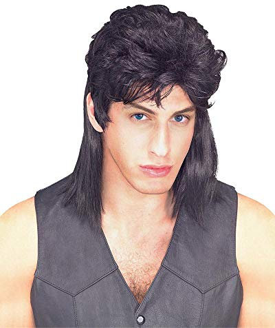 Rubie 's Offizielles Vokuhila Perücke schwarz, Erwachsenen-Kostüm – One Size