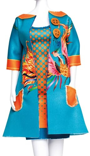 DRESS YOUR DOLL Mini Schneiderpuppe Nähset Anfänger Mit Stoff PHOENIX Modepuppen Kleidung Nähen Lernen für Kinder Kreatives Hobby für Zuhause ca. 30 x 39 cm Modedesign Puppe Fashion Design Kit