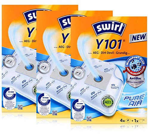 3 Pakete Swirl Staubsaugerbeutel Y101 / Y 101 MicroPor Plus Airspace für AFK, Boman und andere