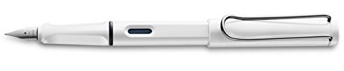 Lamy Safari Fountain Pen (19F) White + 5 Black Ink Cartridges by Lamy