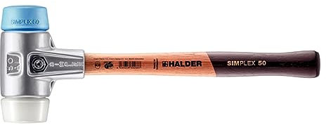 Simplex Schonhammer, TPE-soft / Superplastik; mit Aluminiumgehäuse und hochwertigem Holzstiel | D=50 mm | 3117.050