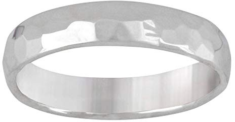 Silverly Damenring aus 925er Sterlingsilber | Herrenringe | Gehämmerter Ehering | Einfache Stapel-Verlobungsringe für Sie | Eheringe für Sie und Ihn | Stapelbarer Ehering