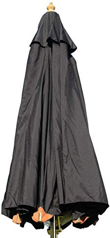Hardwood Garden Parasol Umbrella - 3M Wide - (Black)