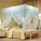 Uozzi Bedding Betthimmel-Vorhang mit 4 Ecken, türkis, gemütliches Moskitonetz für Doppelbetten – 4 Öffnungen, 114.3 cm B x 203.2 cm L – Prinzessinnen-Schlafzimmer-Dekoration