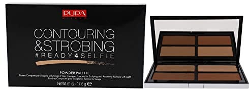PUPA Milano #Ready4Selfie - Palette di polveri per contouring e stroboscopio, illumina e scolpisce il viso, riduce al minimo le imperfezioni, dona un aspetto liscio e naturale, senza parabeni, 002
