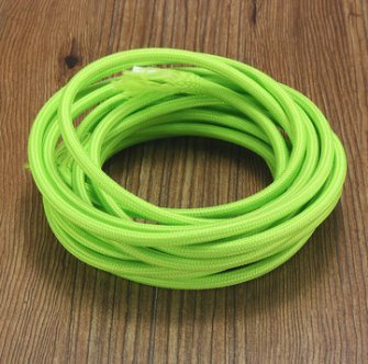 MASUNN 5M 2 Cordon Couleur Vintage Twisted Tissu Câble Électrique Fil-Vert Clair