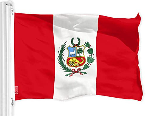 G128 Peru Peruanische Flagge 3x5 ft Printed messingösen 150d Polyester qualität Flagge innen/außen - viel Dicker haltbarer als 100d 75d Polyester