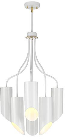 Elstead Lighting Chandelier, Alloy Steel, White