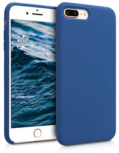 kwmobile Case Compatible with Apple iPhone 7 Plus/iPhone 8 Plus Case - TPU Silicone Phone Cover with Soft Finish - Navy Blue