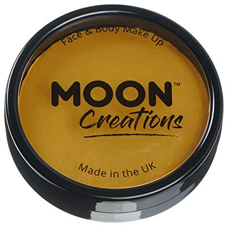 Moon Creations Pro Face & Body Makeup | Mustard | 36g | Professional Colour Paint Cake Pots for Face Painting | Face Paint For Kids, Adults, Fancy Dress, Festivals, Halloween