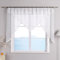 ESLIR Scheibengardine mit Kräuselband Gardinen Küche Bistrogardinen Transparent Stores Vorhänge Mit Satinband Voile Weiß HxB 120x600cm 1 Stück